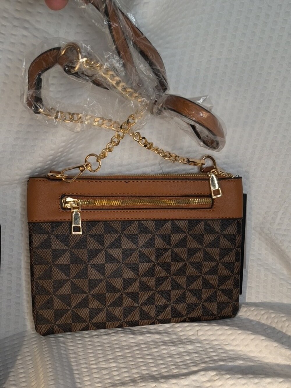 Atrie Brown Patterned Crossbody Bag NWT - Picture 3 of 10